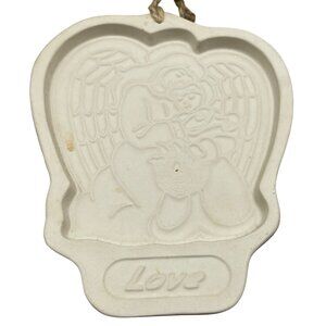Christmas Longaberger Pottery Cookie Mold Angel Series Love 1995 USA READ